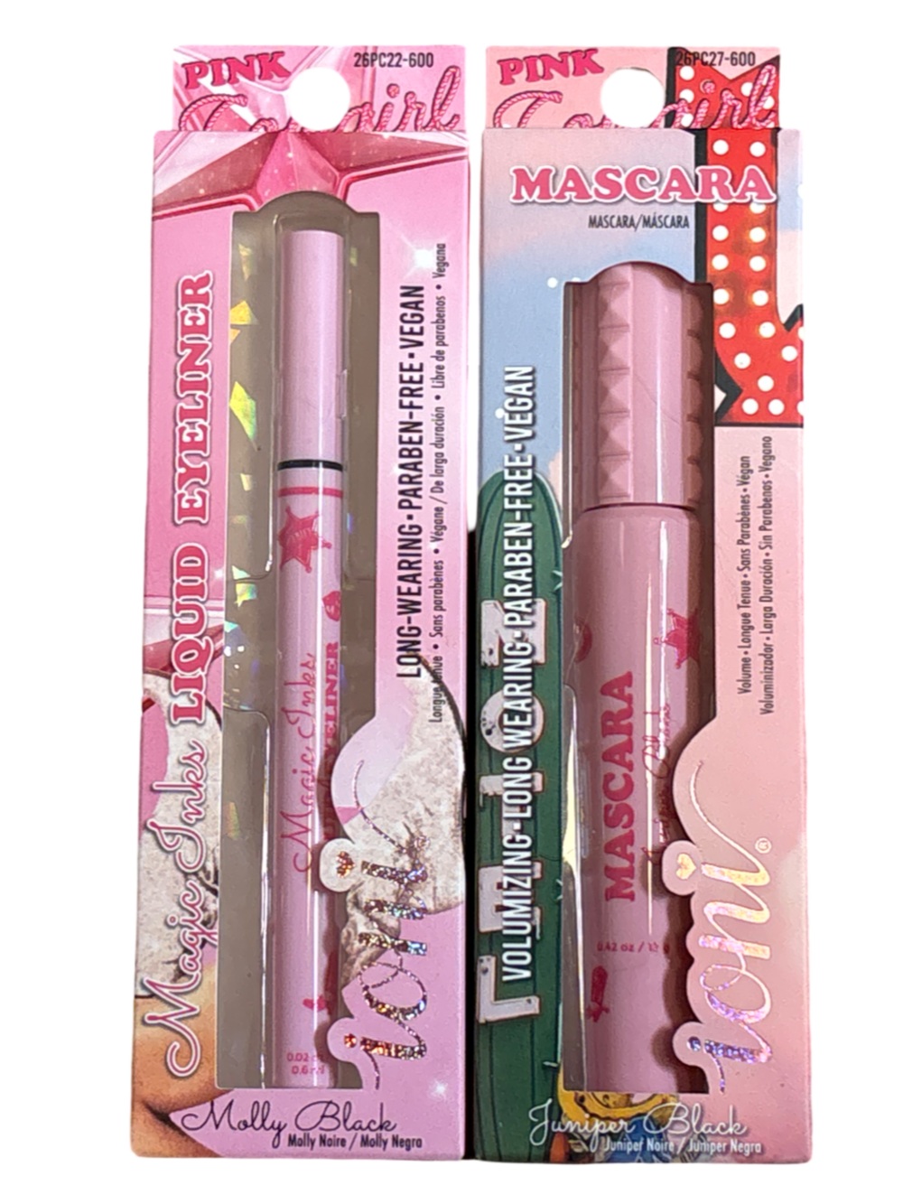 Ioni Magic Inks Liquid Eyeliner & Volumizing Mascara Set Black Vegan NEW